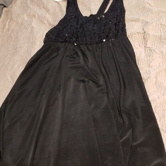 Stunning Apt 9 Beaded Sparkly Top Black Party Dress Medium‎ Trendy Timeless - Picture 7 of 16